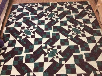 Alice Krivitsky's 4 week mystery quilt by Soldotna's Brenda Clyde. It is called “Hidden Pathways."